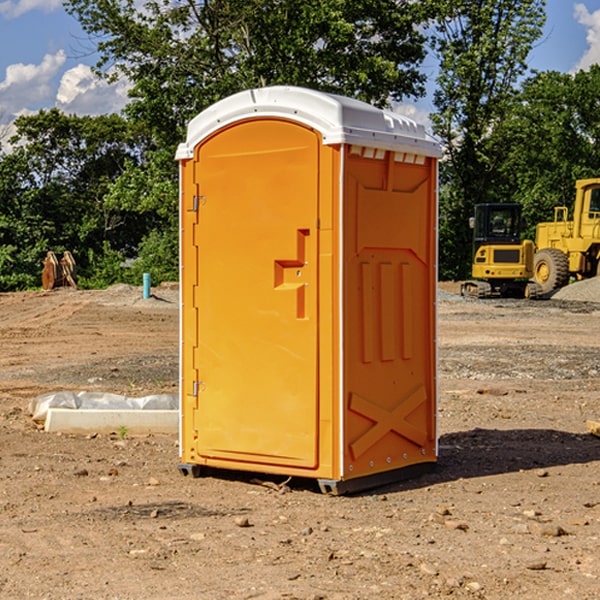 how often are the portable restrooms cleaned and serviced during a rental period in Dougherty